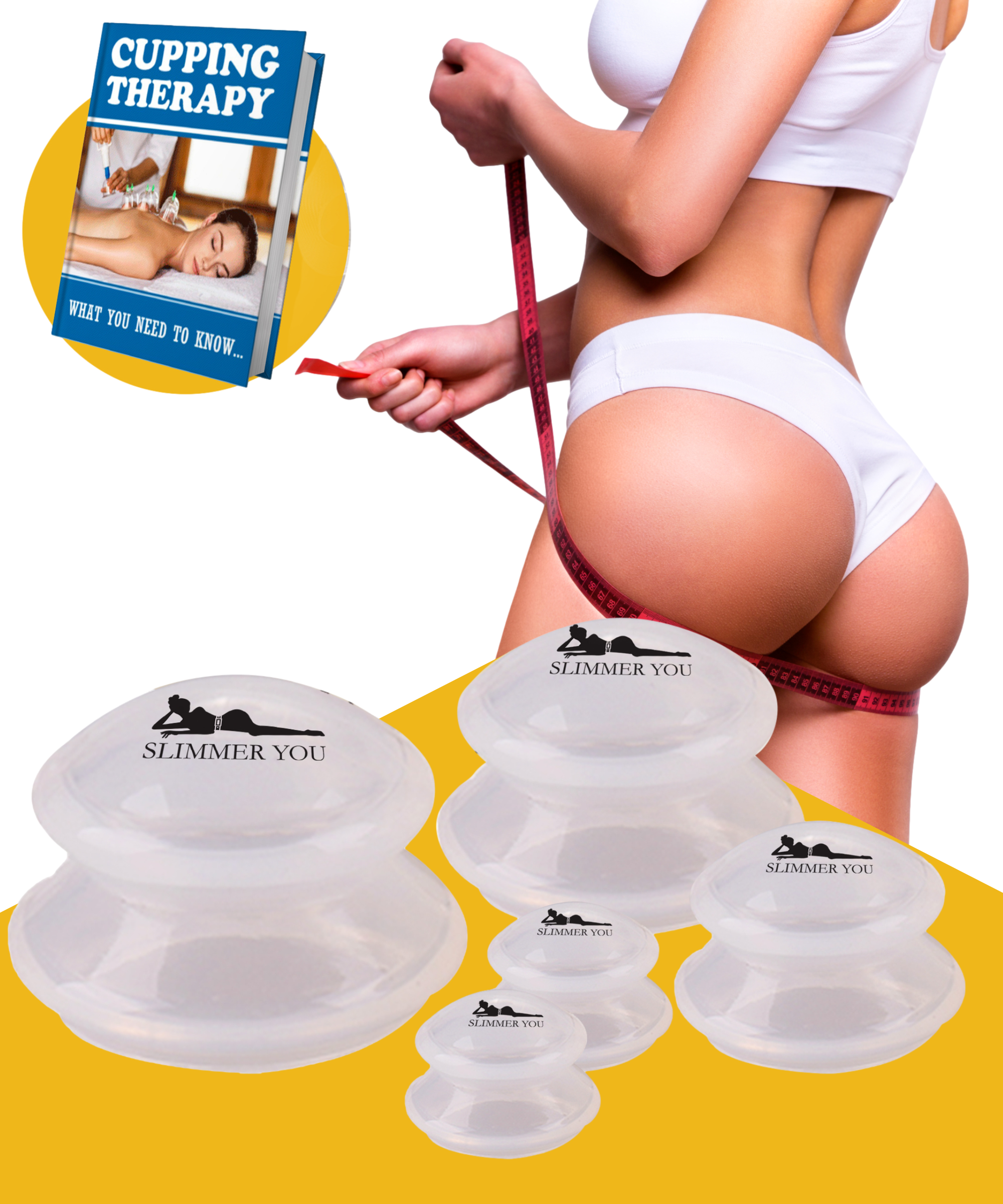 Cupping Cups Set voor Cellulite Massage met e-book